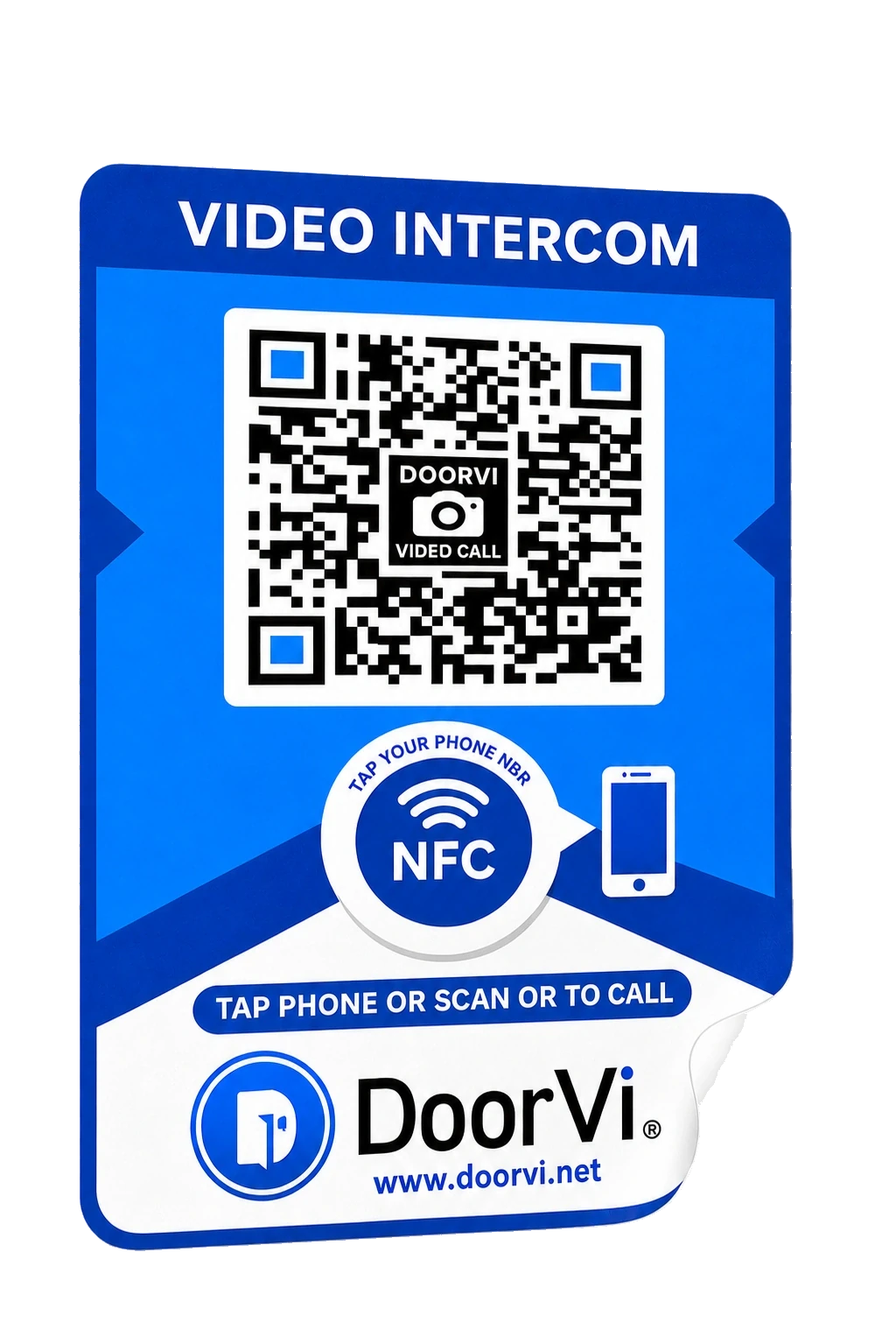 DoorVi Video Intercom NFC and QR code sticker.
