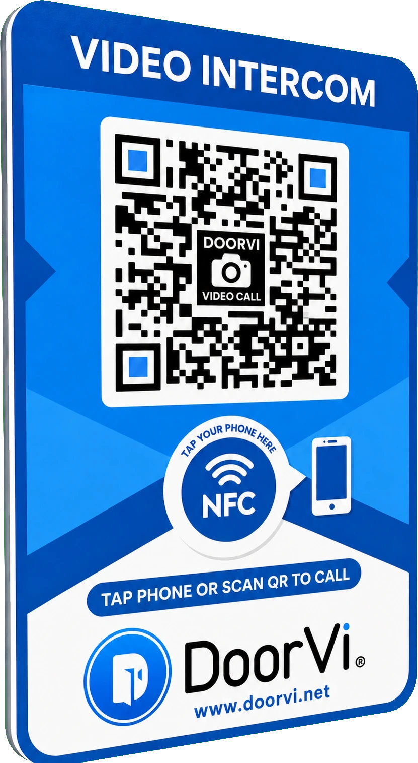 DoorVi NFC & QR Code Video Doorbell Sign