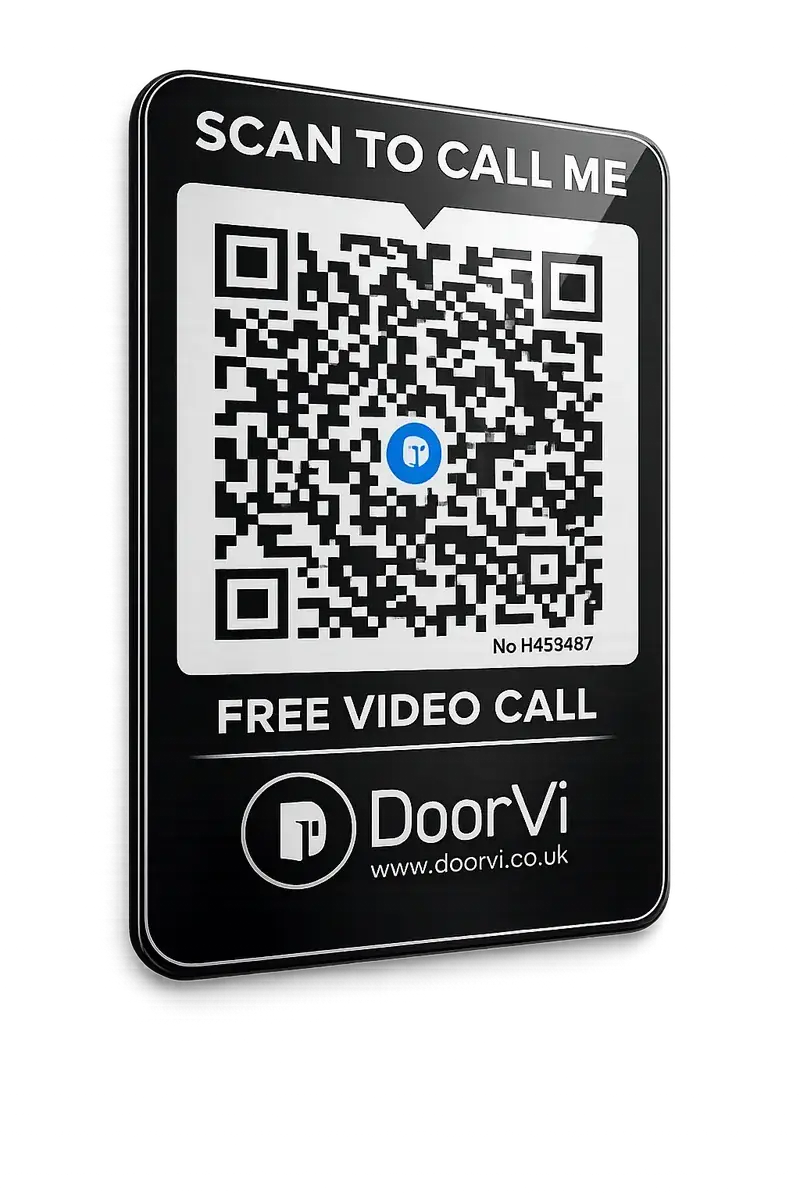 DoorVi smart QR and NFC video doorbell sign product